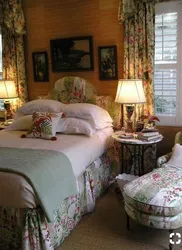 Country Style Bedroom Photo Interior With Wallpaper