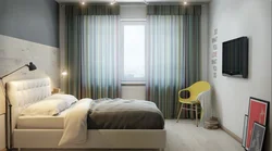 Curtains design for the bedroom with a balcony door modern