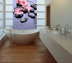 Photo wallpaper in the bathroom photo