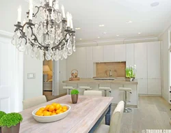 Kitchen lamps above the table design photo