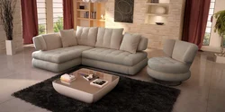 Corner sofa in the living room in a modern style large photo