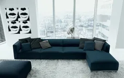 Corner sofa in the living room in a modern style large photo