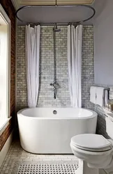 Bathroom design with shower and curtain