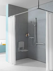 Bathroom Design With Shower And Curtain