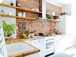 Lay out a brick kitchen photo