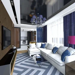 Narrow living room furniture photo