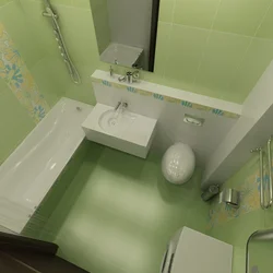 Photo of the design of a bathroom combined room in a panel house
