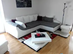 Corner sofas in the interior photo sleeping place
