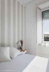 Striped bedroom interior