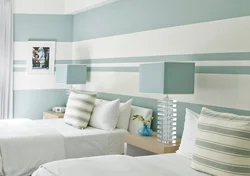 Striped bedroom interior