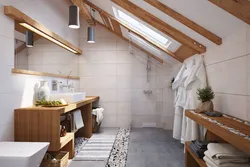 Bathroom ceiling in the attic photo