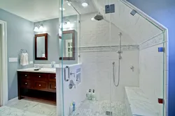 Bathroom ceiling in the attic photo