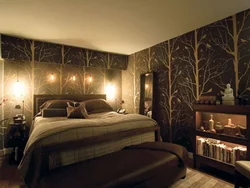 Bedroom Interior Design With Dark Wallpaper