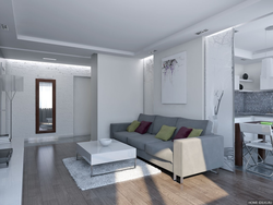 Kitchen living room gray walls photo