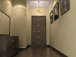 Wallpaper in the hallway of the apartment photo modern with dark doors