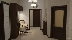 Обои в прихожую в квартире фото современные с темными дверями
