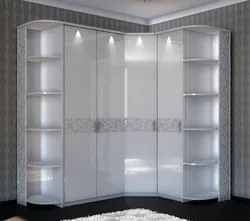 Corner cabinets in the living room photo design