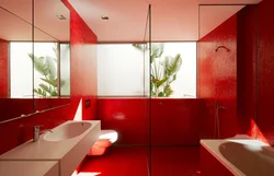 Red bathroom all photos