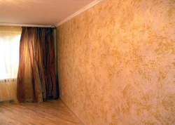 Bark beetle walls in apartment photo