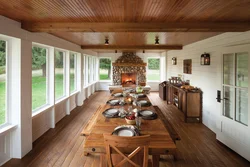 Interior veranda kitchen in the house