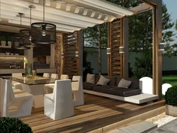 Interior veranda kitchen in the house