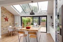 Interior veranda kitchen in the house