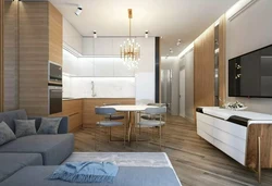 Kitchen layout in euro-room apartment photo