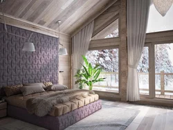 Log house bedroom design