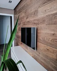 Photo of laminate wall decoration in the bathroom