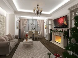 Интерьер Гостиной 20 Кв М Фото С Камином