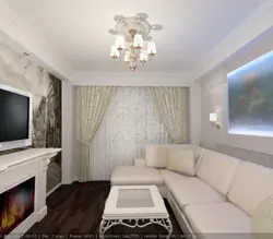 Интерьер гостиной 20 кв м фото с камином