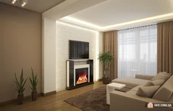 Интерьер гостиной 20 кв м фото с камином