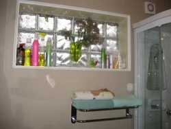 Window between the bathroom and kitchen in Khrushchev photo