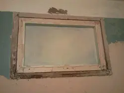 Window between the bathroom and kitchen in Khrushchev photo
