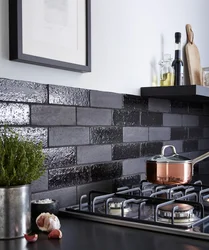 Tiles for the kitchen on the walls in the apartment photo