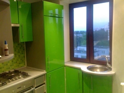 Kitchen Design With Refrigerator By The Window