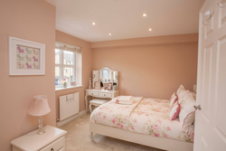 Peach Color Bedroom Interior Photo