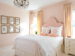 Peach color bedroom interior photo
