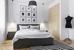 Black Bed In The Bedroom Interior Photo