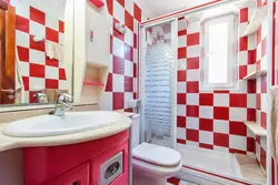 Qırmızı dizaynlı fotoda hamam