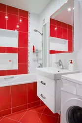 Qırmızı dizaynlı fotoda hamam