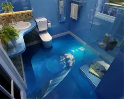 Bath floor with photo