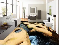 Bath floor with photo