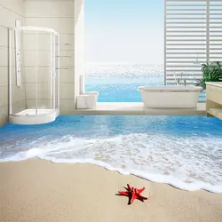 Bath floor with photo