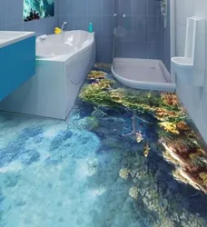 Bath floor with photo