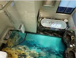 Bath floor with photo