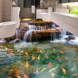 Bath floor with photo
