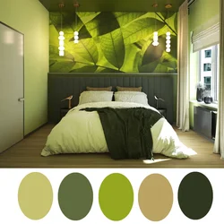 Color combination with green in the bedroom interior
