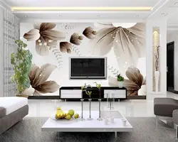 Қонақ бөлмедегі қабырғадағы 3D фото тұсқағаз