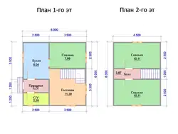 Тарҳи Хона 6X6 Бо Сурати Ҳаммом